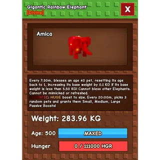 GIGANTIC Rainbow Hatched Elephant 283.96KG | Huge | Age 500 ⚡INSTANT DELIVERY⚡