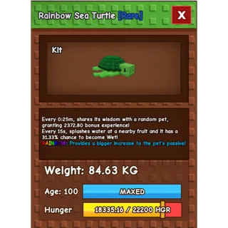 20secs Rainbow Titanic Sea Turtle 84.63KG