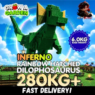 INFERNO Rainbow Hatched Dilophosaurus 280KG+ | Age 500 ⚡INSTANT DELIVERY⚡