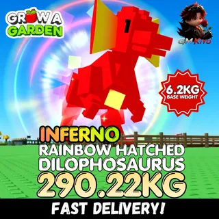 INFERNO Rainbow Hatched Dilophosaurus 290.22KG | RBH Dilo | Age 500 ⚡INSTANT DELIVERY⚡