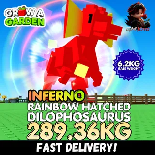INFERNO Rainbow Hatched Dilophosaurus 289.36KG | RBH Dilo | Age 500 ⚡INSTANT DELIVERY⚡