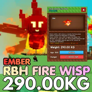 EMBER Rainbow Hatched Fire Wisp 290KG | RBH Fire Wisp | Age 500 ⚡INSTANT DELIVERY⚡