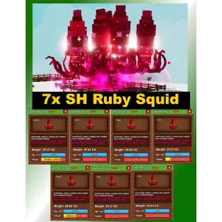 7 x Nightmare Semi Huge Ruby Squid 38/39KG Set⚡INSTANT DELIVERY⚡