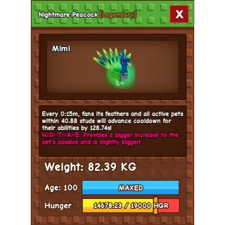 15s Titanic Nightmare Peacock 82.39KG