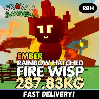 EMBER Rainbow Hatched Fire Wisp 287.83KG | RBH Fire Wisp | Age 500 ⚡INSTANT DELIVERY⚡