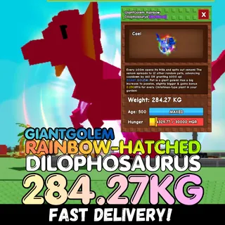 GIANTGOLEM Huge Rainbow Hatched Dilophosaurus 284.27KG | RBH Dilo | Age 500⚡INSTANT DELIVERY⚡