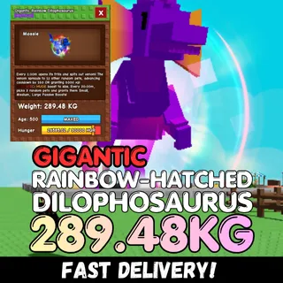 GIGANTIC Huge Rainbow Hatched Dilophosaurus 289.48KG | RBH Dilo | Age 500⚡INSTANT DELIVERY⚡