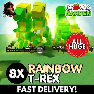 8X Rainbow T-Rex Set | All Huge | Age 500 ⚡INSTANT DELIVERY⚡