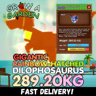 HUGE GIGANTIC Rainbow Hatched Dilophosaurus 289.20KG | RBH Dilo | Age 500⚡INSTANT DELIVERY⚡