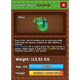 15s GiantGolem Colossal Peacock 113.52KG | Age 100 ⚡INSTANT DELIVERY⚡