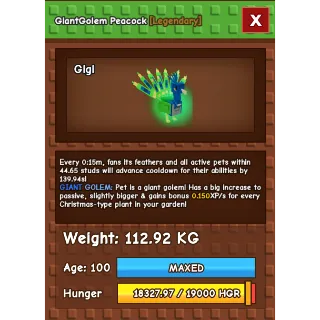 Rare Size | 15s GiantGolem Colossal Peacock 114KG | Age 100 ⚡INSTANT DELIVERY⚡