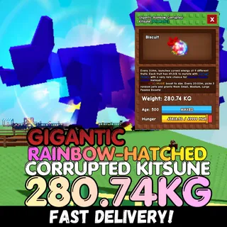 GIGANTIC Huge Rainbow Hatched Corrupted Kitsune 280.74KG | RBH CKIT