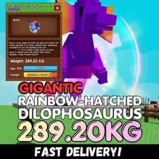 GIGANTIC Huge Rainbow Hatched Dilophosaurus 289.20KG | RBH Dilo | Age 500⚡INSTANT DELIVERY⚡