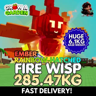 EMBER Rainbow Hatched Fire Wisp 285.47KG | RBH | Age 500 ⚡INSTANT DELIVERY⚡