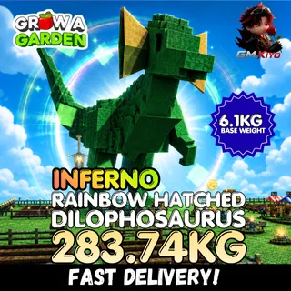 INFERNO Rainbow Hatched Dilophosaurus 283.74KG | RBH Dilo | Age 500 ⚡INSTANT DELIVERY⚡