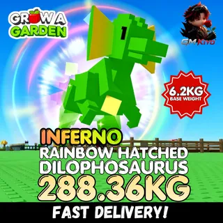 INFERNO Rainbow Hatched Dilophosaurus 288.36KG | RBH Dilo | Age 500 ⚡INSTANT DELIVERY⚡