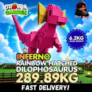 INFERNO Rainbow Hatched Dilophosaurus 289.89KG | Age 500 ⚡INSTANT DELIVERY⚡