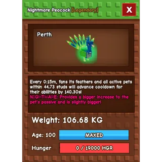 15s Colossal Nightmare Peacock 106.68KG