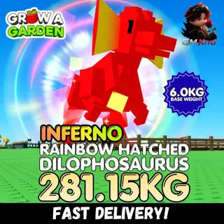 INFERNO Rainbow Hatched Dilophosaurus 281.15KG | RBH Dilo | Age 500 ⚡INSTANT DELIVERY⚡