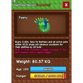 15s Titanic Nightmare Peacock 80.57KG