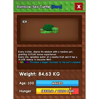 20secs Rainbow Titanic Sea Turtle 84.63KG