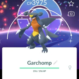 Pokémon Go level 50 shiny background Garchomp - trade