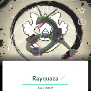 Pokémon Go Level 50 shiny Rayquaza Global BG Dragon Ascent with trinket-Trade