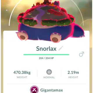 Pokémon Go Gmax shiny snorlax -Trade