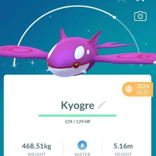 POKEMON GO - 50 Level Shiny Kyogre- TRADE