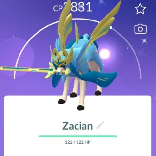 POKEMON GO -50 level Shiny Crowned zacian BG with trinket- TRADE
