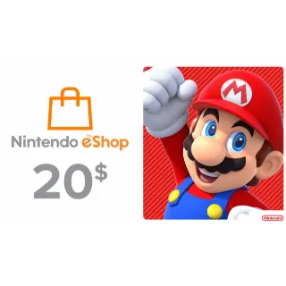 $20 Nintendo eShop | INSTANT (10% OFF)