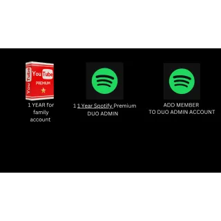 1 Year Spotify Premium + 1 Year YouTube Premium