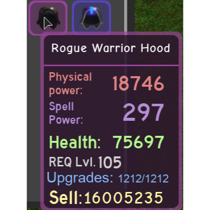 Gear Rogue Warrior Hood In Game Items Gameflip - roblox warrior badge
