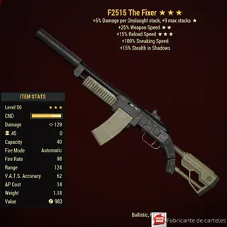 Furious laser Rifle ( F2515 - F 25 15 ) + 40,000 caps