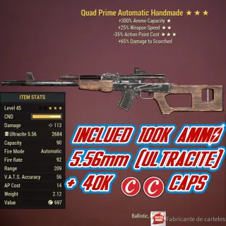 QUAD HANDMADE ( Q2535 - Q 25 35 ) + 100,000 Ultracite Ammo + 40K CAPS 