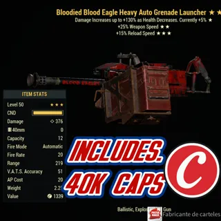 Bloodied Grenade Launcher ( B2515 - B 25 15 ) + 40,000 Caps 