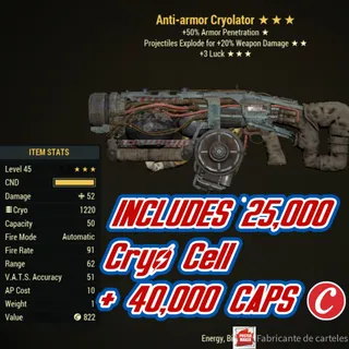 Anti Armor Explosive Cryolator ( AAE3L - AAE 3L ) + 40,000 CAPS
