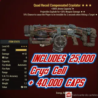 QE GHOST Cryolator ( Quad / explosive / Ghost ) + 40,000 Caps 