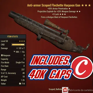 AAE3L Harpoon Gun + 40,000 Caps 