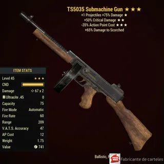 Two Shot Submachine Gun ( TS5035 - TS 50 35 ) + 40,000 CAPS