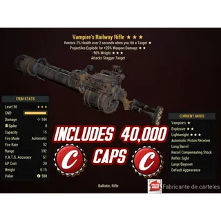 VE90 Rifle Railway ( VAMPIRE'S / EXPLOSIVE / -90% REDUCE WEIGHT ) + 40,000 CAPS