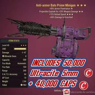 Anti Armor Explosive Minigun ( AAE15 - AAE 15 ) + AMMO + CAPS