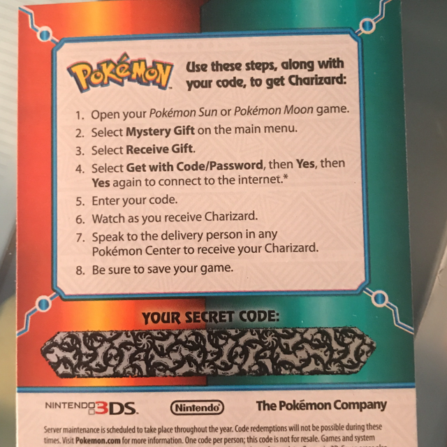 Pokemon Mystery Gift Codes Ultra Sun