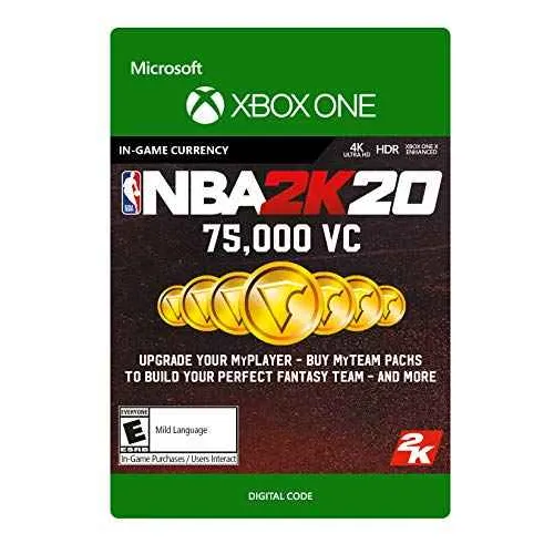 NBA 2K20: 75,000 VC Xbox One Digital Code Xbox One Game Gameflip