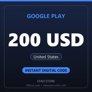 Google Play 200 USD Gift Card - United States