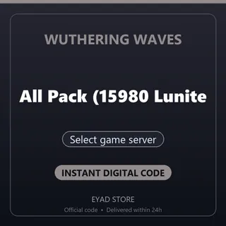 Wuthering Waves Top-Up - All Pack (15980 Lunites) - Select game server
