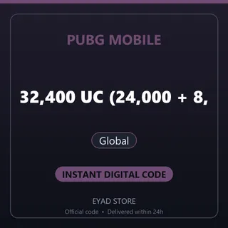 PUBG Mobile Top-Up - 32,400 UC (24,000 + 8,400 Bonus) - Global
