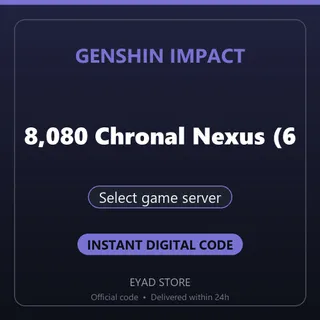 Genshin Impact Top-Up - 8,080 Chronal Nexus (6,480 + 1,600 Bonus) - Select game server