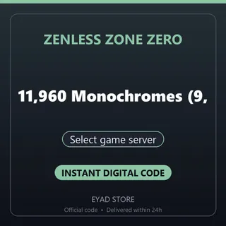 Zenless Zone Zero Top-Up - 11,960 Monochromes (9,760 + 2,200 Bonus) - Select game server