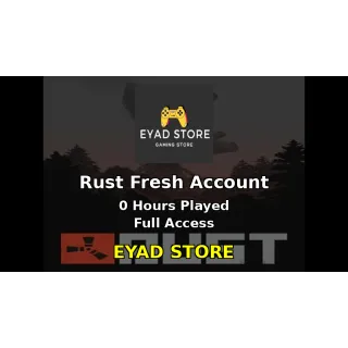 🚀 FRESH Rust Account | 🕒 0 Hours Played | 🌍 Region Free | 🔑 Full Access | ⚡ Instant Delivery 🎮